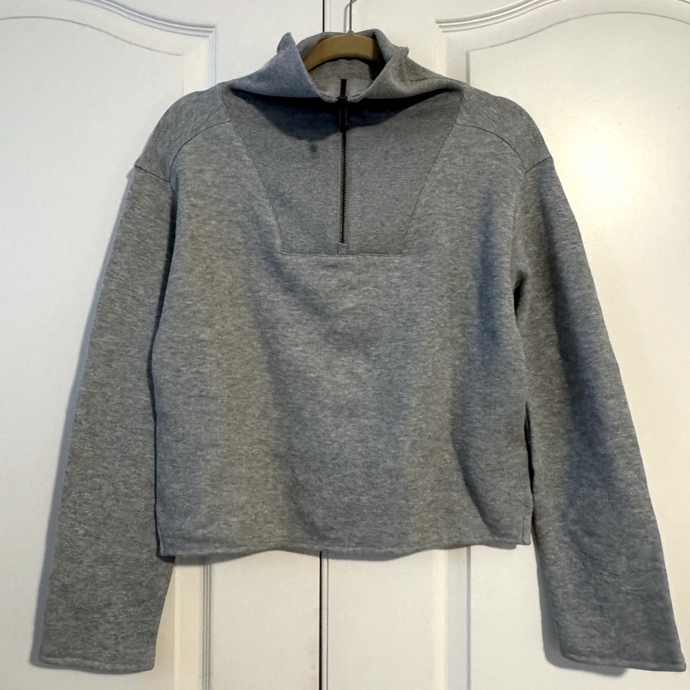 J. Crew Women’s Gray Heritage Quarter-Zip Pullover Sweater